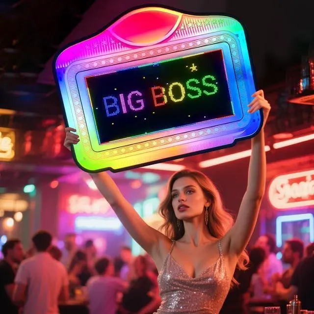 Alt view image 2 of 7 - LED display Bottle Service Sign Club signs for bottle service Color Display Lights with APP Programmable Scroll Play, Hand Holding Light Box letter board Ideal for bars, nightclubs, and parties