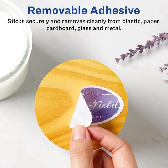 Alt view image 2 of 7 - Matte White Removable Oval Labels, Sure Feed Technology, 1.5" x 2.5", 1,800 Removable Labels, Laser/Inkjet Printable