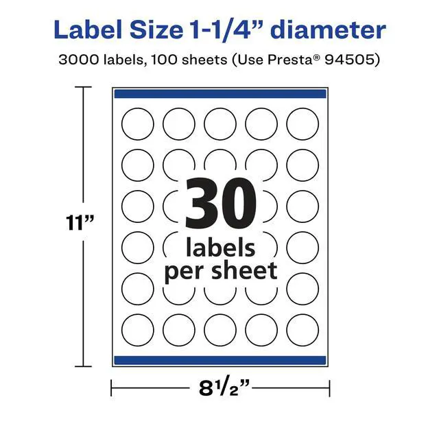 Alt view image 5 of 6 - ® Glossy Clear Round Labels, Sure Feed® Technology, 1.25" Diameter, 3,000 Glossy Clear Labels, Print-to-The-Edge, Laser/Inkjet Printable