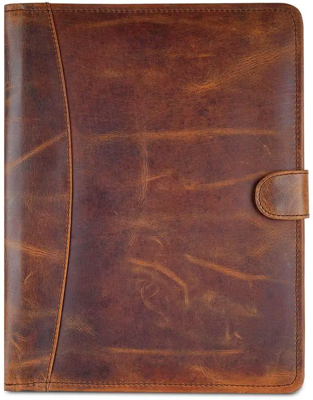 Main image of Leather Padfolio Legal Pad Portfolio Organizer | Handmade Executive Notebook Binder | Heavy Duty Full Grain Cow Hide Resume Interview Folio for Men Women, Rustic NoteBook Folder (brown)