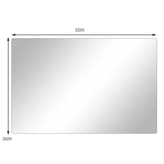Alt view image 2 of 7 - 36"x55" Tempered Glass Office Chair Mat, Hard Floor Mat for Carpet | Rectangle Heavy-Duty Floor Protector for Carpet & Hard Floors Scratch-Resistant Office Computer Desk Mat 1/5" Clear