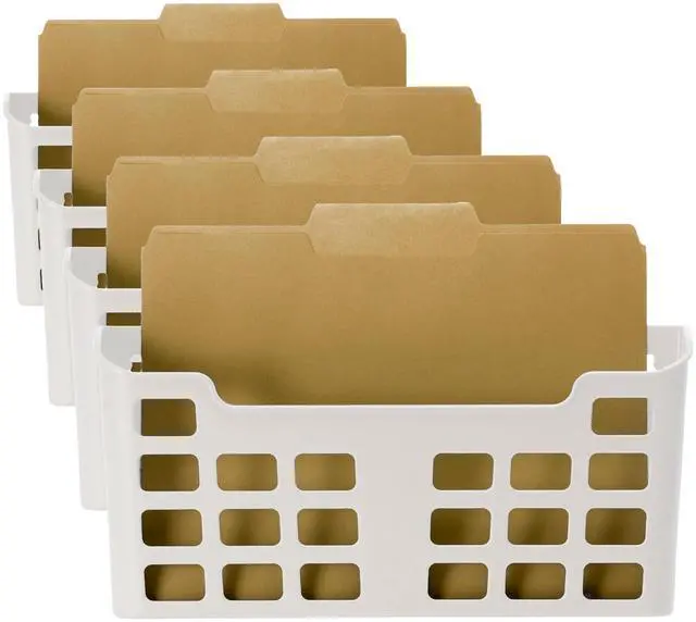 Main image of MagnetPlus Magnetic Letter Size File Pocket, Plastic, White (92543), 2.52 x 13.62 x 6.69 Inches,Offwhite (Pack of 4)