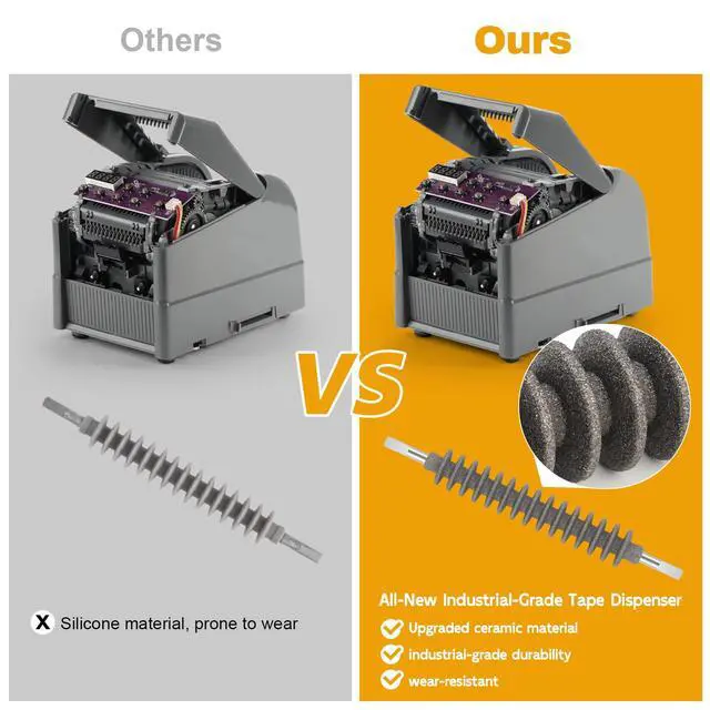 Alt view image 2 of 7 - 2026 Upgraded Ceramic Roller Upgraded Ribbon Cutting Machine, Automatic Tape Dispenser, 6-60 mm Width, 5-999 mm Length, Ideal for Business & Home