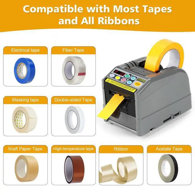 Alt view image 5 of 7 - 2026 Upgraded Ceramic Roller Upgraded Ribbon Cutting Machine, Automatic Tape Dispenser, 6-60 mm Width, 5-999 mm Length, Ideal for Business & Home