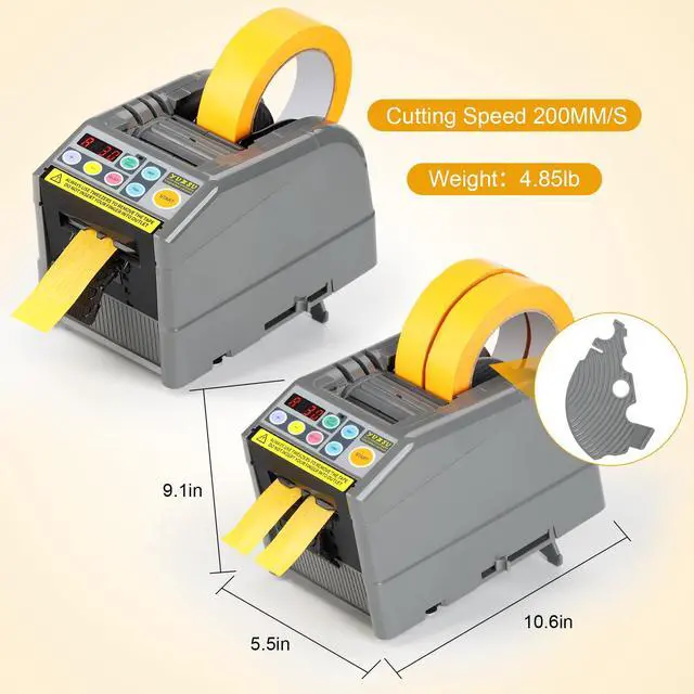 Alt view image 7 of 7 - 2026 Upgraded Ceramic Roller Upgraded Ribbon Cutting Machine, Automatic Tape Dispenser, 6-60 mm Width, 5-999 mm Length, Ideal for Business & Home