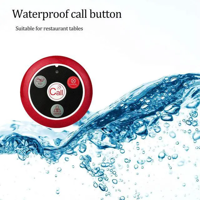 Alt view image 6 of 7 - T128 Restaurant Pager System, Wireless Call System, 10 Buttons | for Waiter, Customer, Staff, Caregiver, 4-Key Waterproof Alert Call Buttons, 200M Working Distance, Multiple Reminder modes