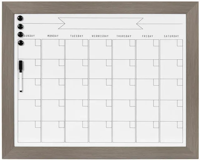 Main image of Beatrice Framed Magnetic Dry Erase Monthly Calendar, 23x29, Gray