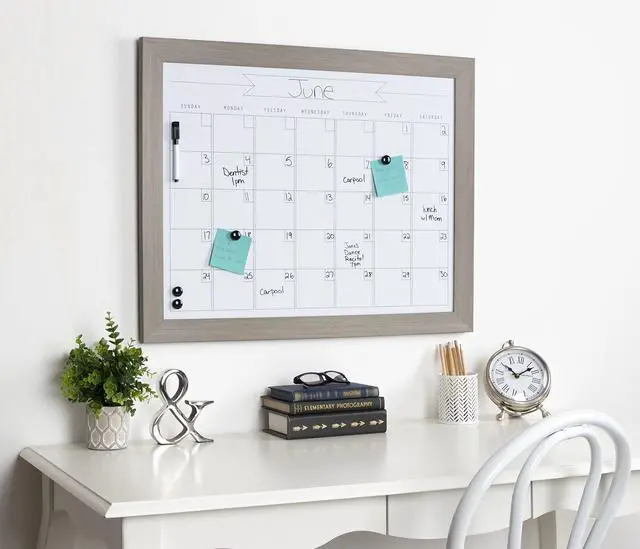 Alt view image 4 of 5 - Beatrice Framed Magnetic Dry Erase Monthly Calendar, 23x29, Gray