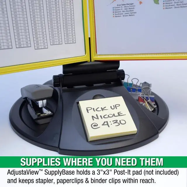 Alt view image 5 of 7 - AdjustaView SUPPLY BASE Desk Reference Display Organizer CL | 5 Adjustable Viewing Angles PLUS Functional Supply Storage Base, 10 Letter Size EZ-Load Color Pockets, Easy No Tool Assembly