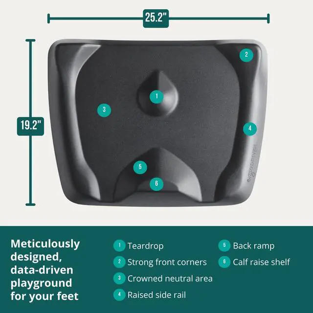 Alt view image 7 of 7 - Standing Desk Mat - Topo Mini by | The Smaller Not-Flat Anti-Fatigue Standing Desk Mat with Calculated Terrain | Ultra-Thick Premium Comfort Foam, Durable, No PFAs or PVC | Obsidian Black
