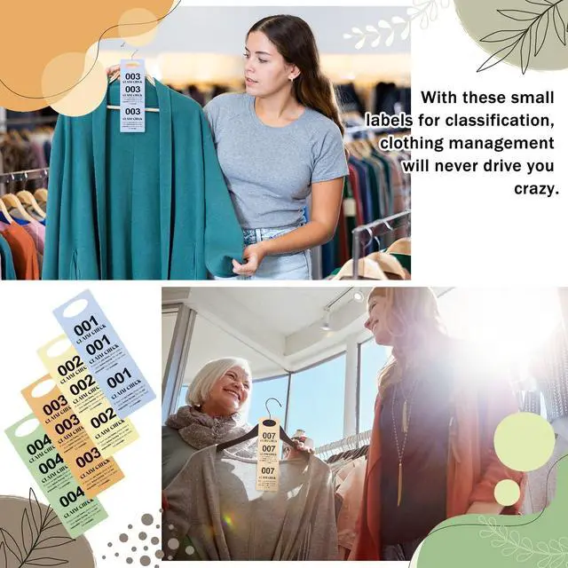 Alt view image 4 of 7 - 4000 Pcs 8 Colors Part Small Coat Check Tickets Colored Paper Coat Room Check Tags (Set of Pink, Blue, Yellow, White, Orange, Green, Beige, Gray)