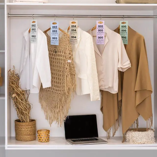 Alt view image 3 of 7 - 4000 Pcs 8 Colors Part Small Coat Check Tickets Colored Paper Coat Room Check Tags (Set of Pink, Blue, Yellow, White, Orange, Green, Beige, Gray)