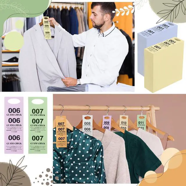 Alt view image 5 of 7 - 4000 Pcs 8 Colors Part Small Coat Check Tickets Colored Paper Coat Room Check Tags (Set of Pink, Blue, Yellow, White, Orange, Green, Beige, Gray)