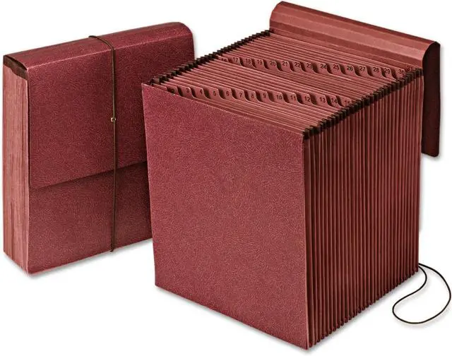 Main image of Vertical Reinforced Daily 1-31/31 Pocket Reinforced Expanding File, Letter Size, 1 Each (14004),Red Fiber (Pack of 5)