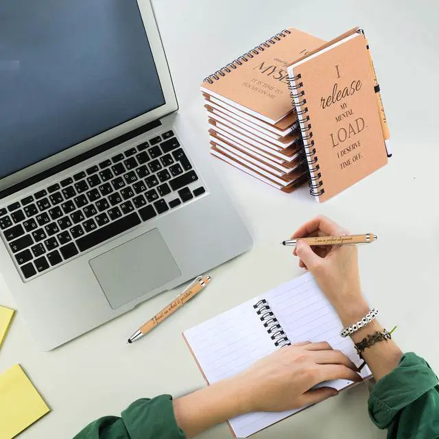 Alt view image 6 of 6 - 96 Pcs/48 Set Bulk Positive Affirmation Spiral Notebooks with Bamboo Pen Daily Affirmation Gift Set Motivational Encouragement Notepad Small Journals 5.5 x 3.9 inch for Women Self Care