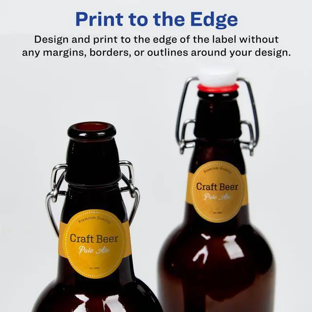Alt view image 3 of 6 - ® Matte White Wraparound Band Labels, Sure Feed® Technology, 1-1/2" x 3-1/2", 1,000 White Labels, Print-to-the-Edge, Permanent Label Adhesive, Laser/Inkjet Printable Labels