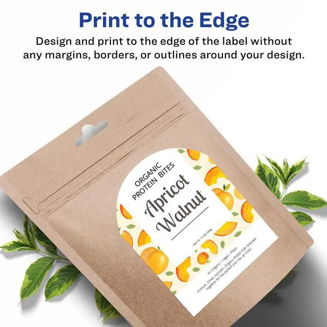 Alt view image 3 of 7 - ® Matte White Arched Labels, Sure Feed® Technology, 4.75" x 3.5", 1,000 Matte White Printable Labels