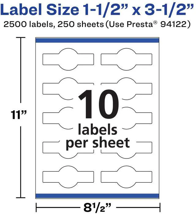 Alt view image 5 of 6 - ® Matte White Wraparound Band Labels, Sure Feed® Technology, 1-1/2" x 3-1/2", 2,500 White Labels, Print-to-the-Edge, Permanent Label Adhesive, Laser/Inkjet Printable Labels