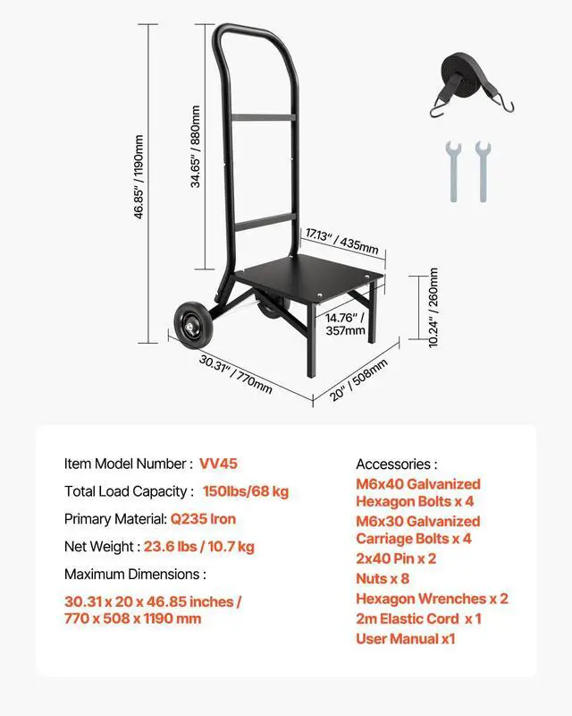 Alt view image 7 of 7 - Folding Chair Rack, 150 LBS Capacity, Heavy-Duty Chair Cart for Stacking 10 Chairs, Multi-Function Metal Chair Storage Dolly with Rubber Wheels, Push-Style Chair Holder, Matte Black