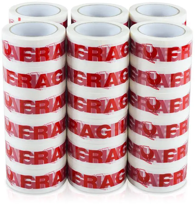 Main image of 36 Rolls Fragile Tape Handle with Care Packing Printing 2 Inch x 330 Feet (110 Yards) Care Shipping Packing Tape Heavy Duty Suitable for Shipping and Moving Boxes(Red and White Fragile)