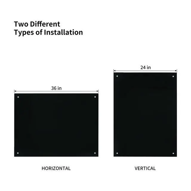Alt view image 6 of 7 - Black Magnetic Glass Whiteboard,36"×24" (3'x 2'),Glass Dry Erase Board,Black Frameless Surface, Includes Board, Magnets, 1 Marker and a Eraser,for Home and Office