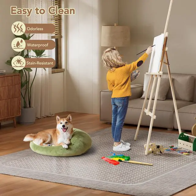 Alt view image 5 of 7 - Office Chair Mat for Low Pile Carpet with Lip, 46" x 72" Clear Plastic | Floor Protector Heavy Duty Desk Chair Mat for Rolling Chairs, Smooth Glide Computer Mat for Home Office