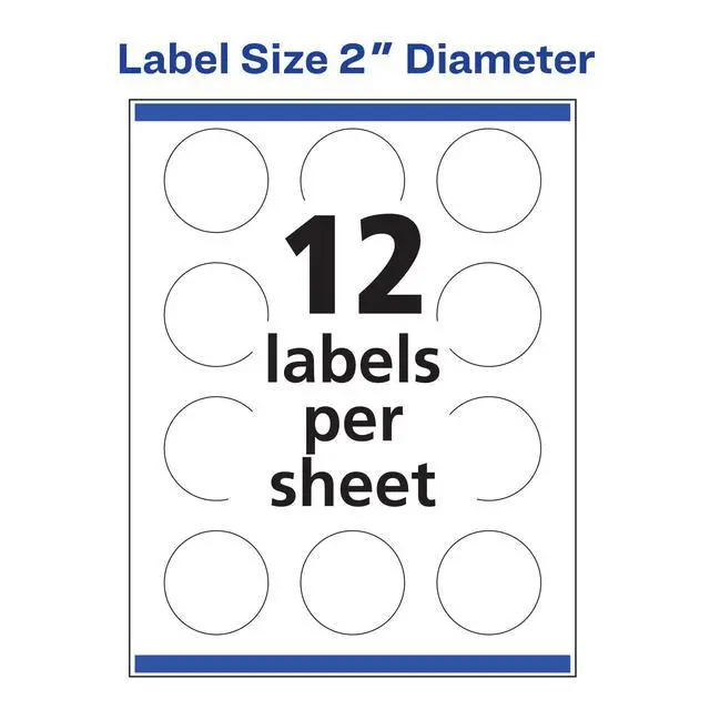 Alt view image 6 of 6 - ® Round Labels, Sure Feed® Technology, 2" Diameter, 1,200 Glossy White Labels (36498)