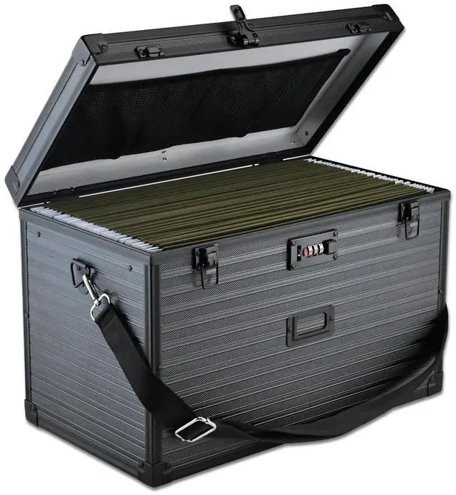 Main image of Hanging File Box for Legal, All-in-one set with 20 Folders | Portable Locking Filing Storage Box with Handle & Shoulder strap, Lockable File Cabinet Documents Safe, Lockbox Doc Organizer