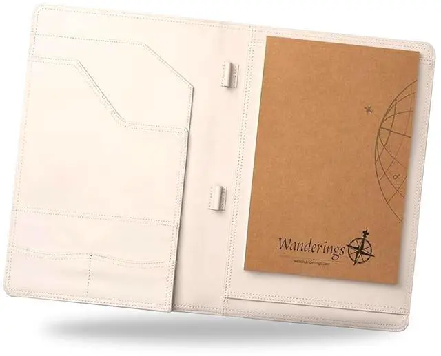 Main image of Vintage Leather Padfolio - 10" x 13" - Professional Organizer and Resume Folder Antique Leather Document Portfolio with Writing Pad. Ideal Gift for Men and Women - Oat Color