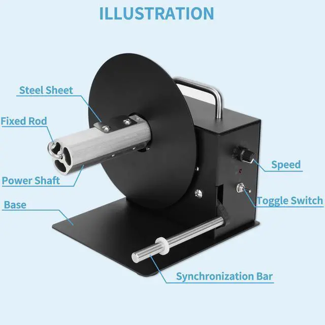 Alt view image 6 of 7 - Automatic Label Rewinder R3 Pro 180mm Label Rewinding Machine | Speed Adjustable R3 Pro Label Rewinder Two-Way Rewinding Label Roller Machine Synchronize with Printer