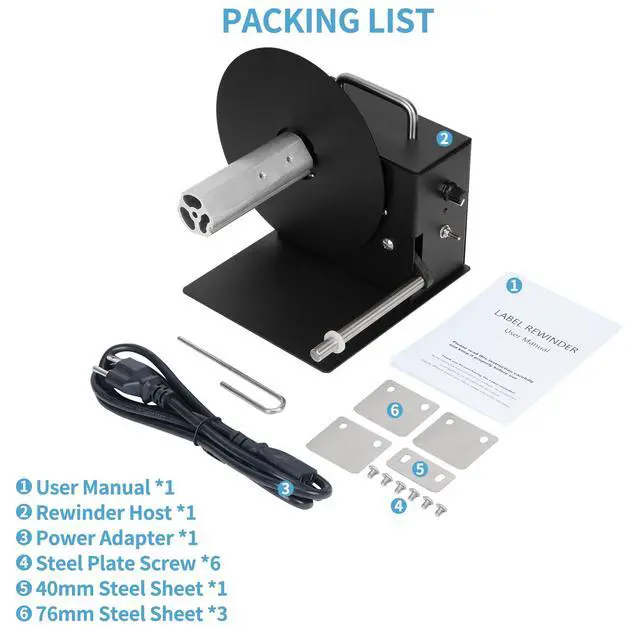 Alt view image 5 of 7 - Automatic Label Rewinder R3 Pro 180mm Label Rewinding Machine | Speed Adjustable R3 Pro Label Rewinder Two-Way Rewinding Label Roller Machine Synchronize with Printer