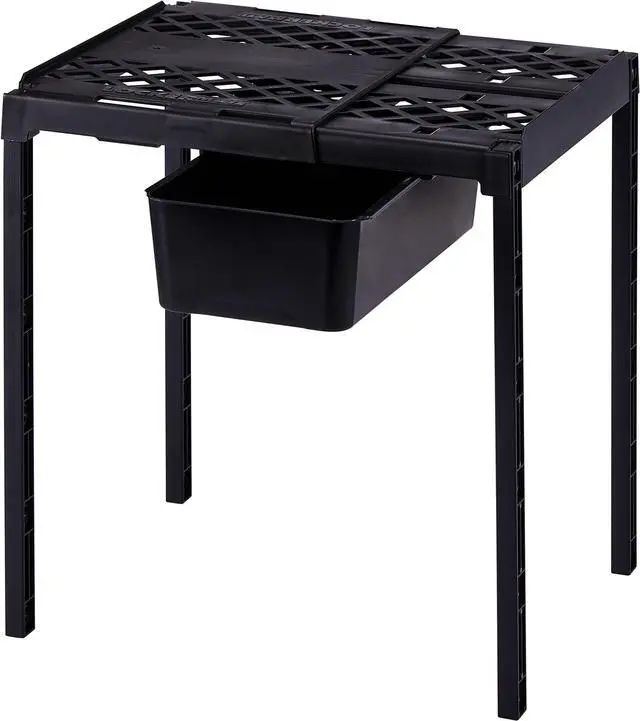 Main image of Adjust-A-Shelf Locker Shelf & Organizer, Extends to Fit Your Locker, Includes Storage Drawer, Black, 3" x 7.5 inches x 13.63 inches (Pack of 6)