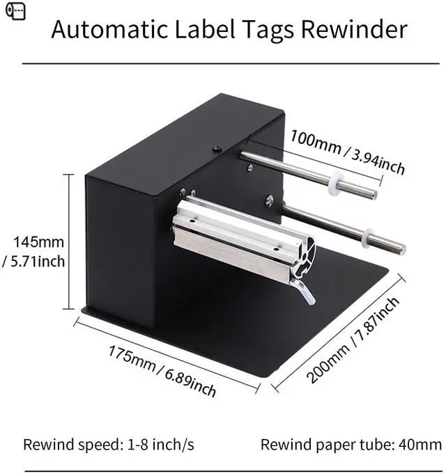 Alt view image 3 of 7 - Automatic Label Rewinder Rewinding Machine Speed 1-8 inch/s Automatic Label Rewinder Two-Way Rewinding 180mm Label Roller Machine Synchronize with Printer (R3)