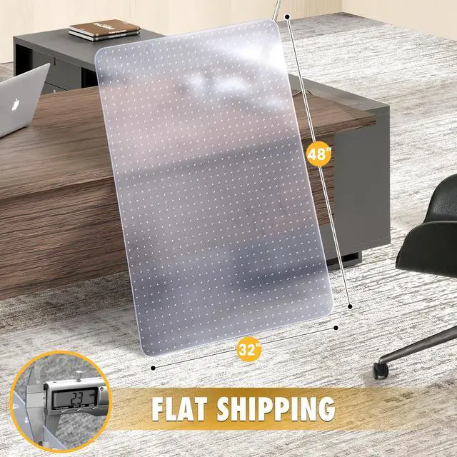 Alt view image 3 of 7 - Office Chair Mat for Carpet, 2 Pack 32" x 48" Heavy Duty Hard Computer Desk Chair Mat for Carpeted Floors, Anti-Slip Carpeted Floor Protector for Home Office, Smooth Glide, Ship Flat