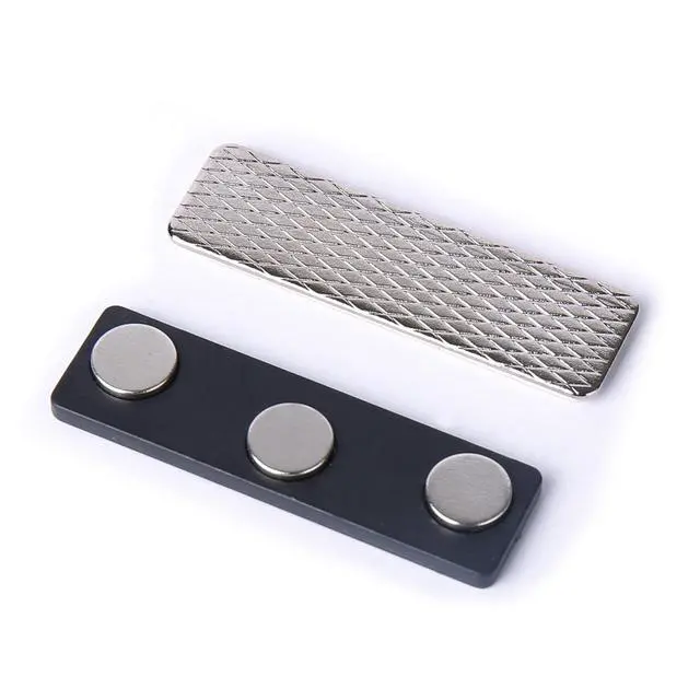 Alt view image 7 of 7 - 100 Pack Name Badge Magnets, Magnetic Name Badge Holders, Name Tag Magnet Backs with 3 Powerful Neodymium Magnets and 3M Adhesive Front Plate