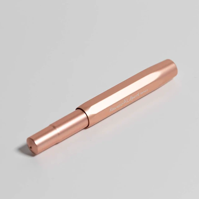 Alt view image 2 of 7 - AL Sport Fountain Pen Rose Gold, Fine Nib Sport Octagonal Clip Chrome
