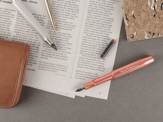 Alt view image 6 of 7 - AL Sport Fountain Pen Rose Gold, Fine Nib Sport Octagonal Clip Chrome