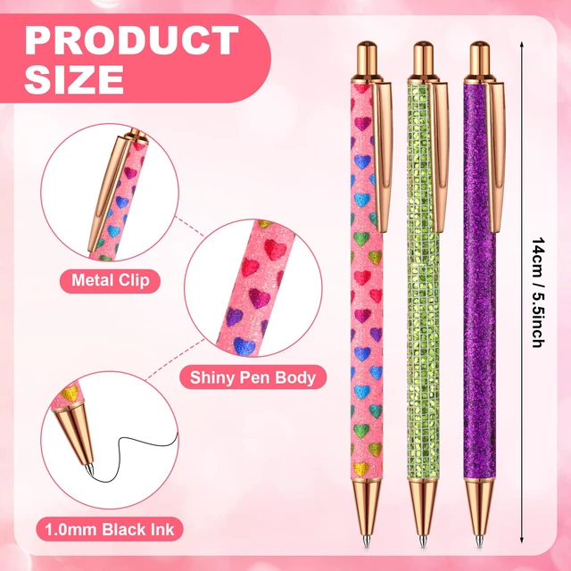 Alt view image 2 of 7 - 100 Pcs Fancy Metal Glitter Pens for Women, Sparkly Ballpoint Pens, Shiny Journaling Pen, Black Ink Pen Medium Point 1.0 mm for Women Girls Birthday Gifts Office Supplies (Fashion Style)
