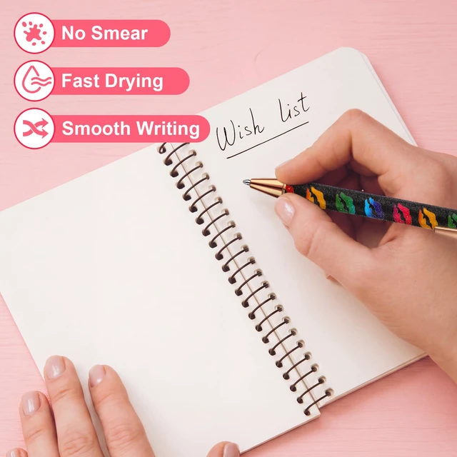 Alt view image 4 of 7 - 100 Pcs Fancy Metal Glitter Pens for Women, Sparkly Ballpoint Pens, Shiny Journaling Pen, Black Ink Pen Medium Point 1.0 mm for Women Girls Birthday Gifts Office Supplies (Fashion Style)