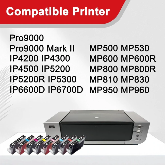 Alt view image 2 of 7 - CLI-8 Ink Cartridges Replacement for Canon CLI8 CLI 8 Ink Work with Pro9000 Pro9000 Mark II Pro9000 Pro 9000 Printers 8-Pack
