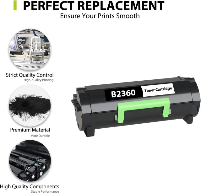 Alt view image 4 of 6 - B2360 Toner Cartridge High Yield M11XH Replacement for Dell B2360dn Toner Cartridge 331-9805 Black Toner for Dell M11XH B2360 B2360d B2360dn B3460dn B3465dn B3465dnf Printer (2-Pack, Black)