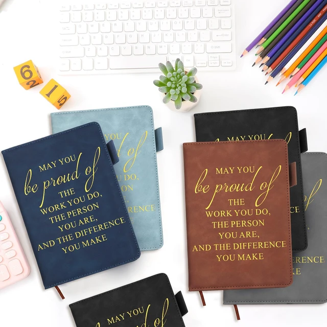 Alt view image 3 of 7 - 20 Pcs Team Appreciation Gifts Bulk A5 Leather Notebooks, Classic Motivational Notebooks Bulk, Thank You Gifts for Coworkers Volunteers Teachers, Christmas Employee Appreciation Gifts