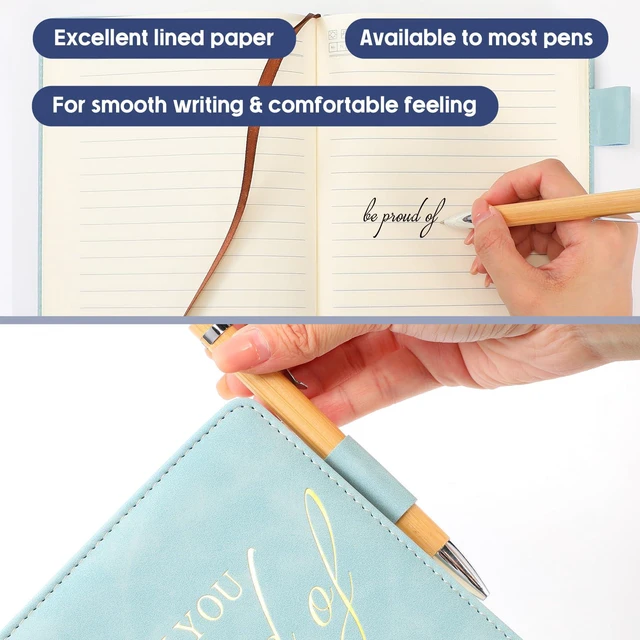 Alt view image 4 of 7 - 20 Pcs Team Appreciation Gifts Bulk A5 Leather Notebooks, Classic Motivational Notebooks Bulk, Thank You Gifts for Coworkers Volunteers Teachers, Christmas Employee Appreciation Gifts