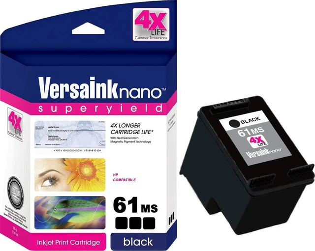 Main image of Nano HP MICR 61MS Ink Cartridge for Check Printing - Replacement for 61 Black (CH561WN), MICR Black, 1 (VH61MS-3337)