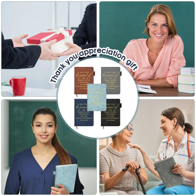 Alt view image 7 of 7 - 20 Pcs Team Appreciation Gifts Bulk A5 Leather Notebooks, Classic Motivational Notebooks Bulk, Thank You Gifts for Coworkers Volunteers Teachers, Christmas Employee Appreciation Gifts