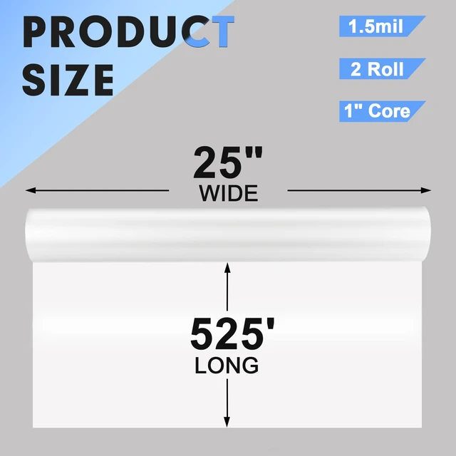 Alt view image 2 of 7 - 2 Pack Thermal Laminating Film Roll, 1" Core, 1.5 Mil Clear Laminate Rolls, 25" x 525', School Lamination