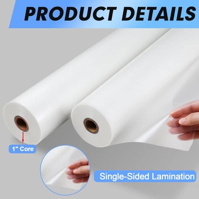 Alt view image 4 of 7 - 2 Pack Thermal Laminating Film Roll, 1" Core, 1.5 Mil Clear Laminate Rolls, 25" x 525', School Lamination