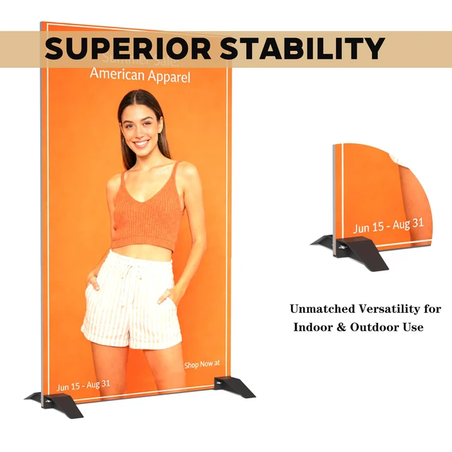 Alt view image 5 of 7 - Foam Board Stand Heavy Duty Stainless Steel Adjustable Sign Holder Base for Any Size Board Ideal for Commercial Advertising, Events, Store Displays (Enhanced Edition)