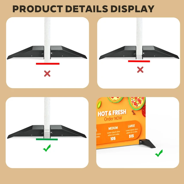 Alt view image 6 of 7 - Foam Board Stand Heavy Duty Stainless Steel Adjustable Sign Holder Base for Any Size Board Ideal for Commercial Advertising, Events, Store Displays (Enhanced Edition)