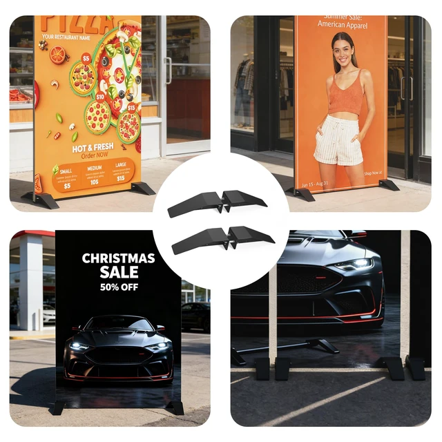 Alt view image 7 of 7 - Foam Board Stand Heavy Duty Stainless Steel Adjustable Sign Holder Base for Any Size Board Ideal for Commercial Advertising, Events, Store Displays (Enhanced Edition)